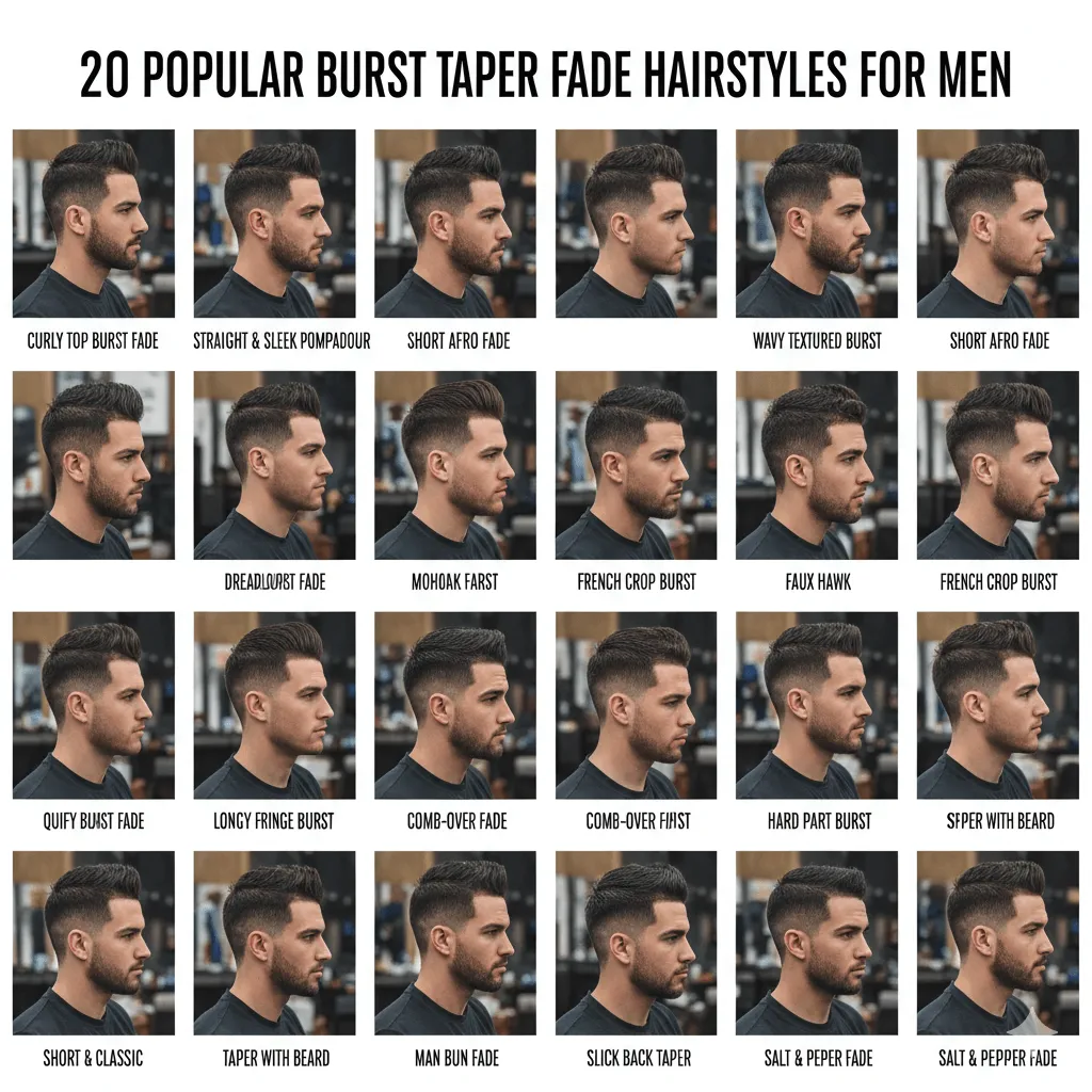 Popular Burst Taper Fade Hairstyles for Men