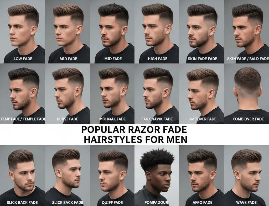 Popular Razor Fade Hairstyles for Men