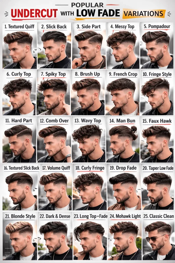 Popular Undercut with Low Fade Variations