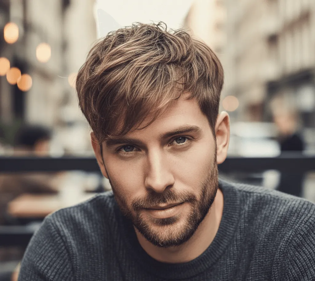Textured Fringe Men haircut With Thinning Hair