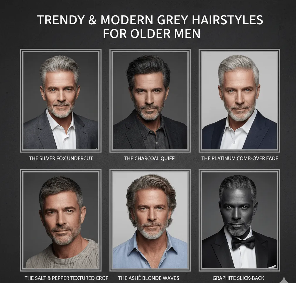 Trendy and Modern Grey Hairstyles for Older Men