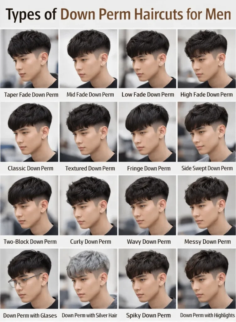 Types of Down Perm Haircuts for Men