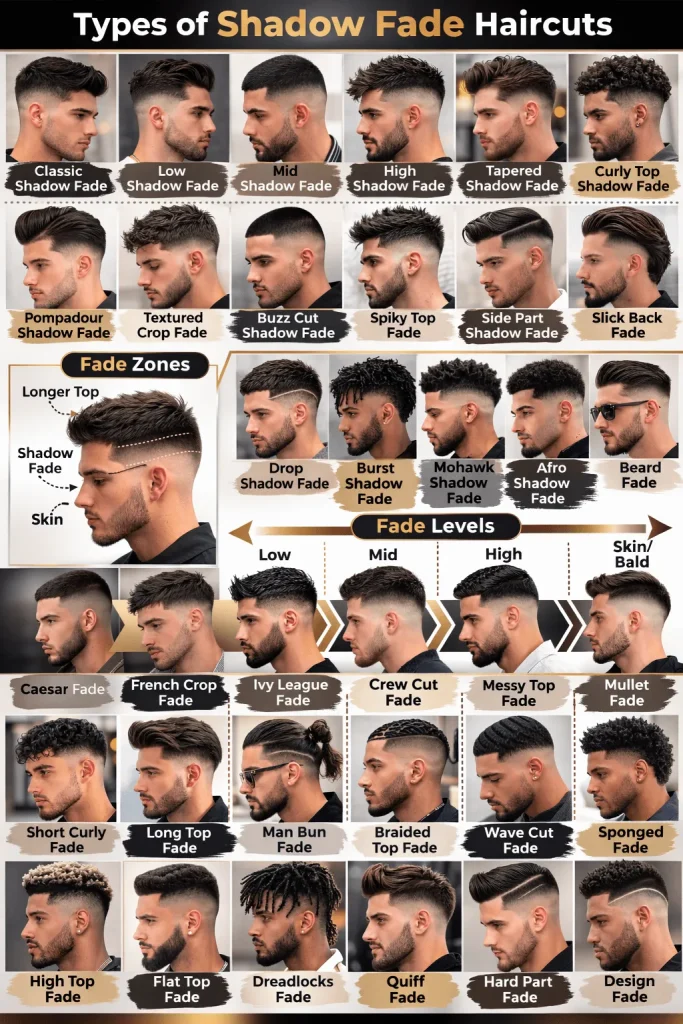 Types of Shadow Fade Haircuts