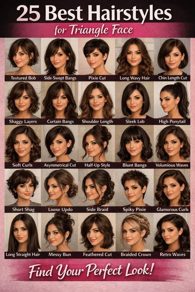 Best Hairstyles for Triangle Face