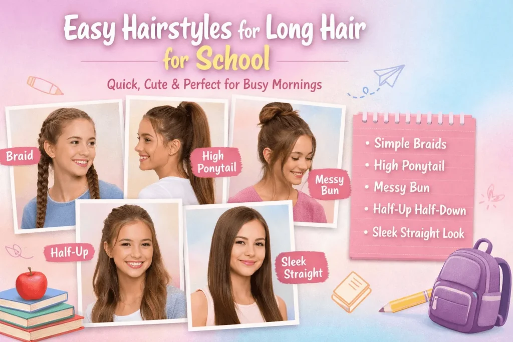 Easy Hairstyles for Long Hair for School
