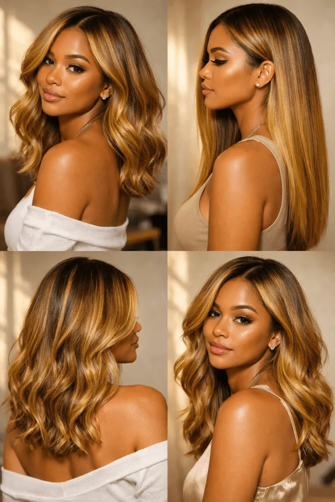 Hair Color for Brown Skin (Honey Blonde)