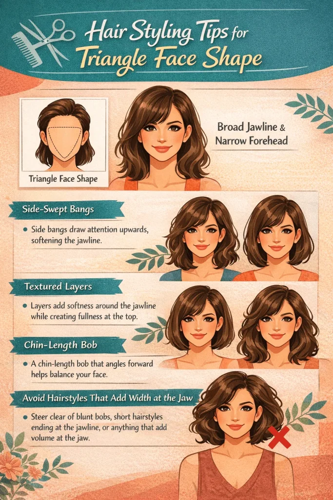 Hair Styling Tips for Triangle Face Shape
