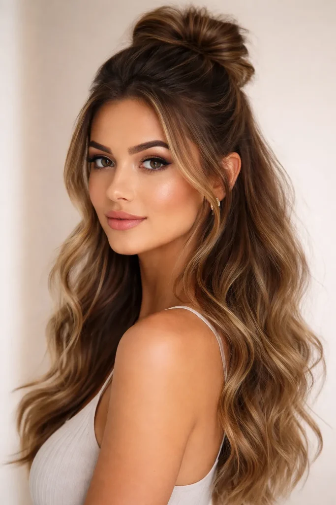 Half Up with Loose Curls