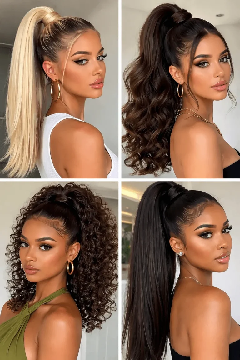 High Ponytail with Voluminous Crown