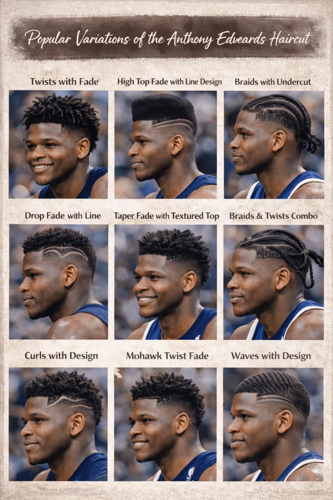 Popular Variations of the Anthony Edwards Haircut