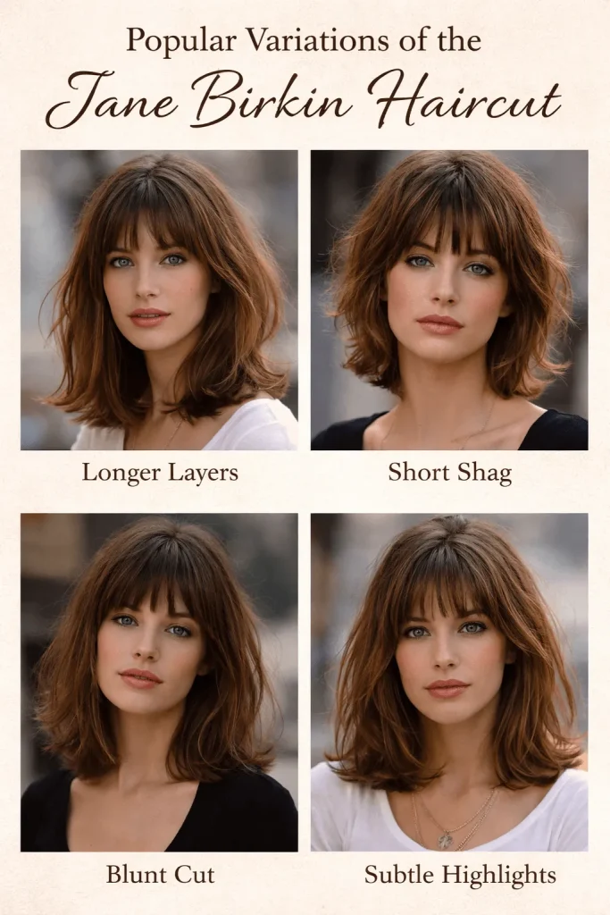 Popular Variations of the Jane Birkin Haircut