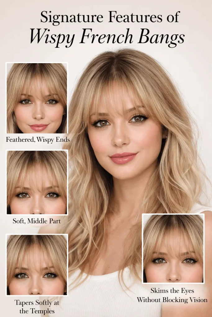 Signature Features of Wispy French Bangs