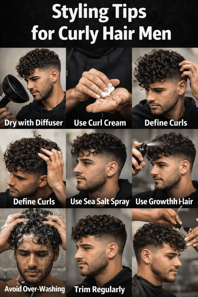 Styling Tips for Curly Hair Men