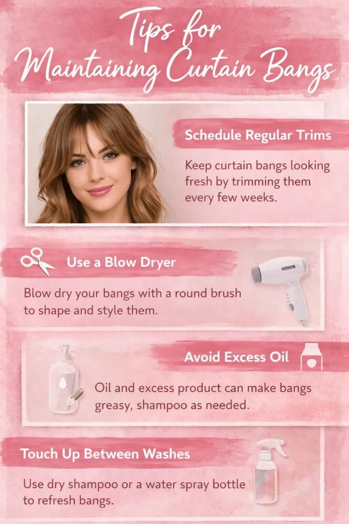 Tips for Maintaining Curtain Bangs
