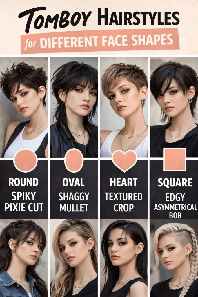 Tomboy Hairstyles for Different Face Shapes