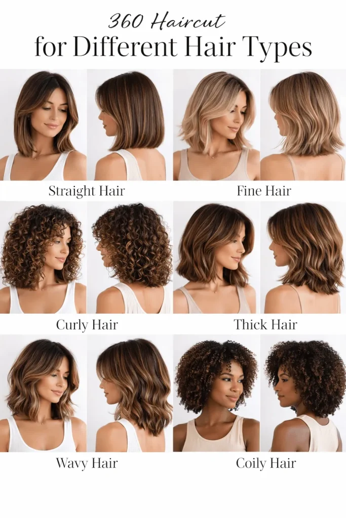 360 Haircut for Different Hair Types