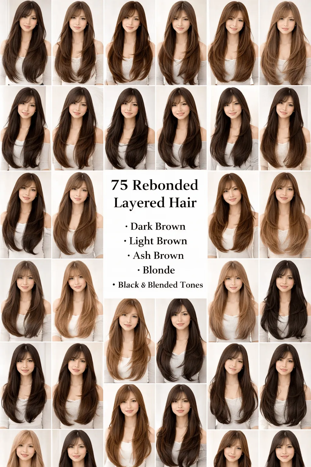 75 Rebonded Layered Hair