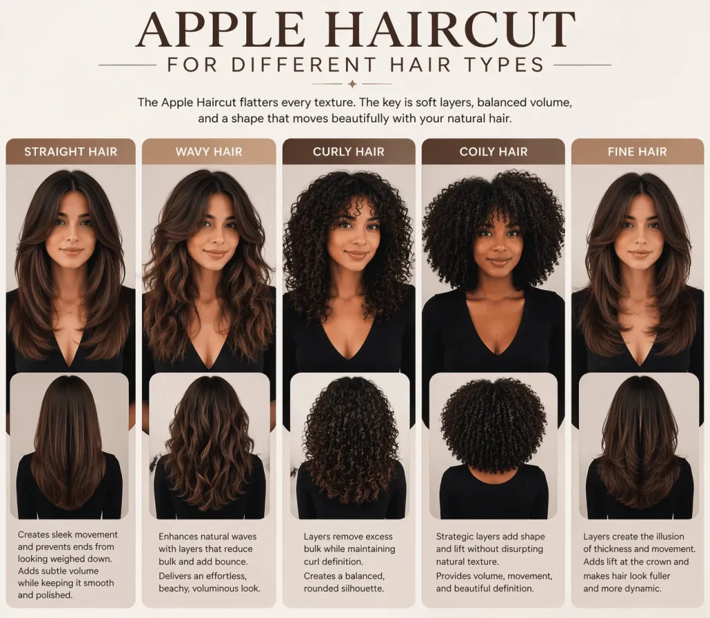 Apple Haircut for Different Hair Types