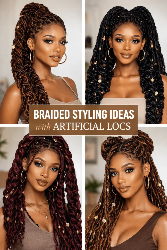 Braided Styling Ideas with Artificial Locs