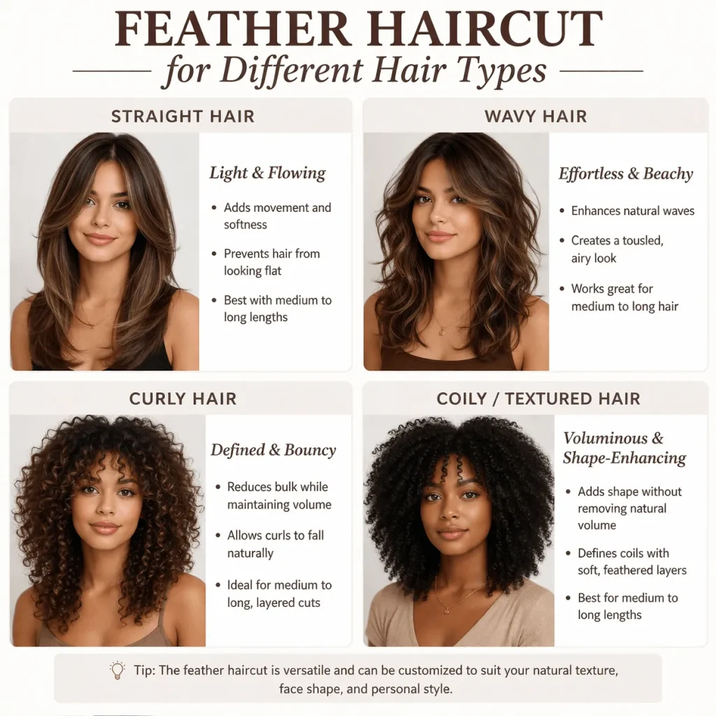 Feather Haircut for Different Hair Types