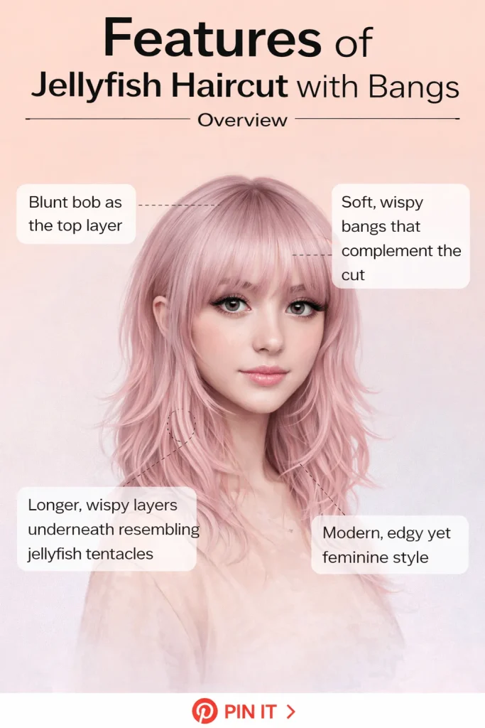 Features of Jellyfish Haircut with Bangs