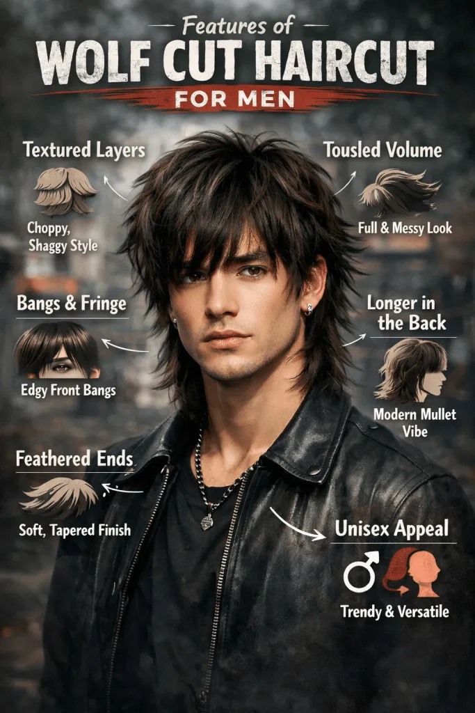 Features of Wolf Cut Haircut for Men