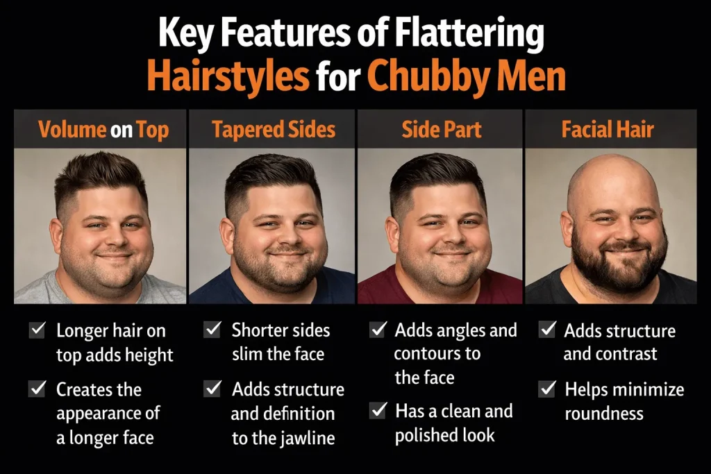 Key Features of Flattering Hairstyles for Chubby Men