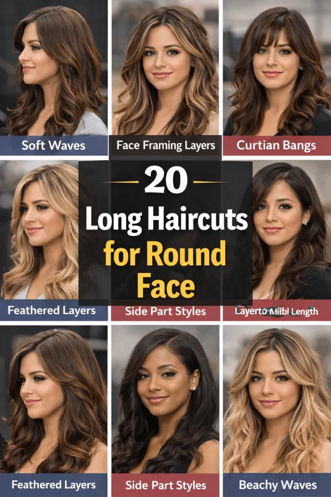 Long Haircuts for Round Face
