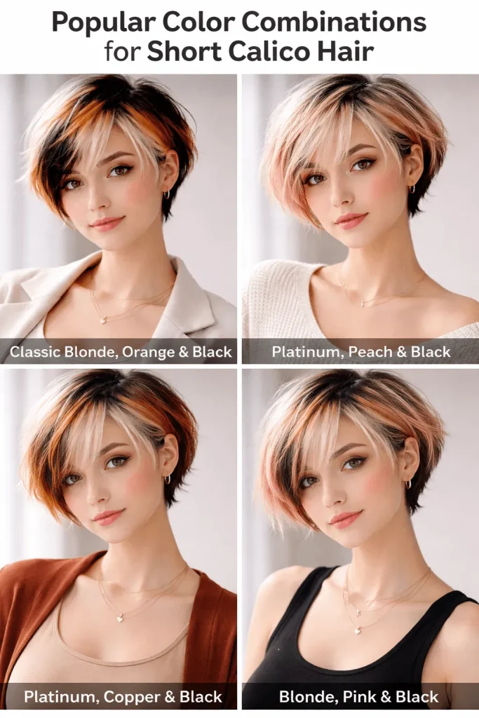 Popular Color Combinations for Short Calico Hair