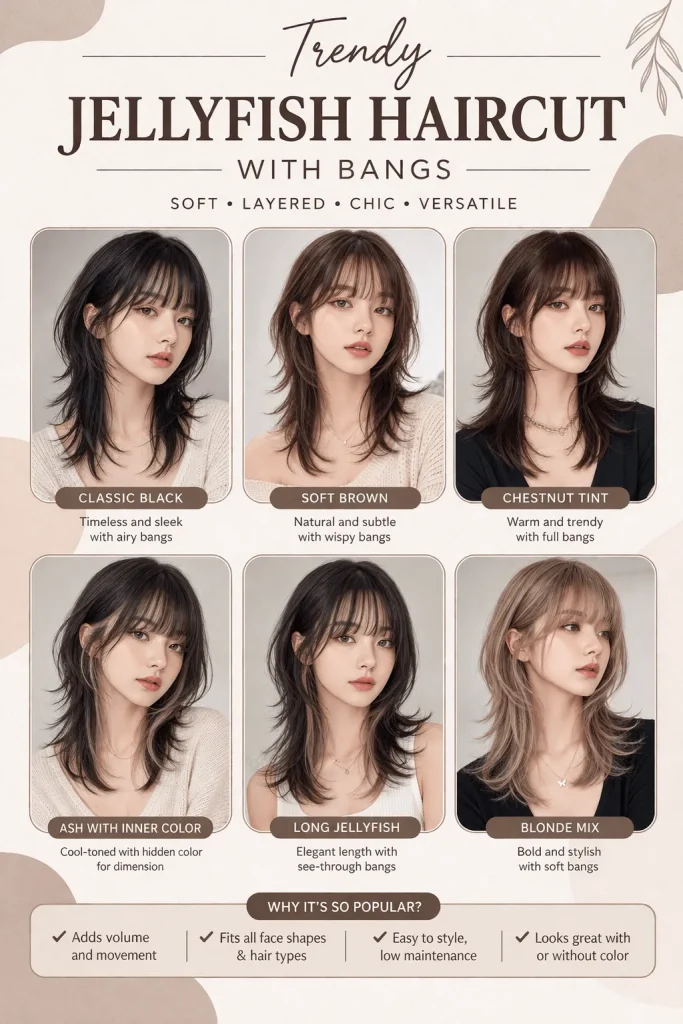 Popular Jellyfish Haircut with Bang