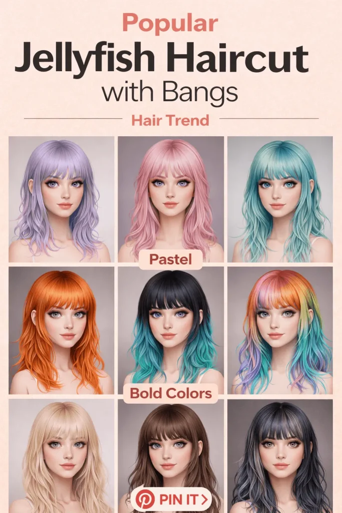 Popular Jellyfish Haircut with Bangs