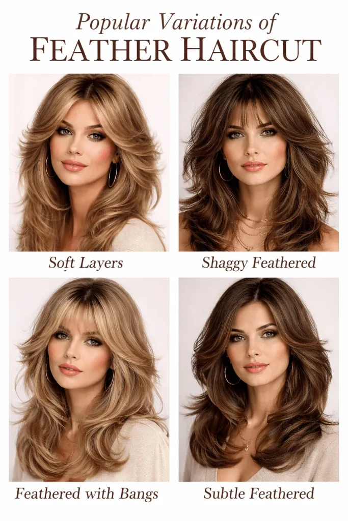 Popular Variations of Feather Haircut