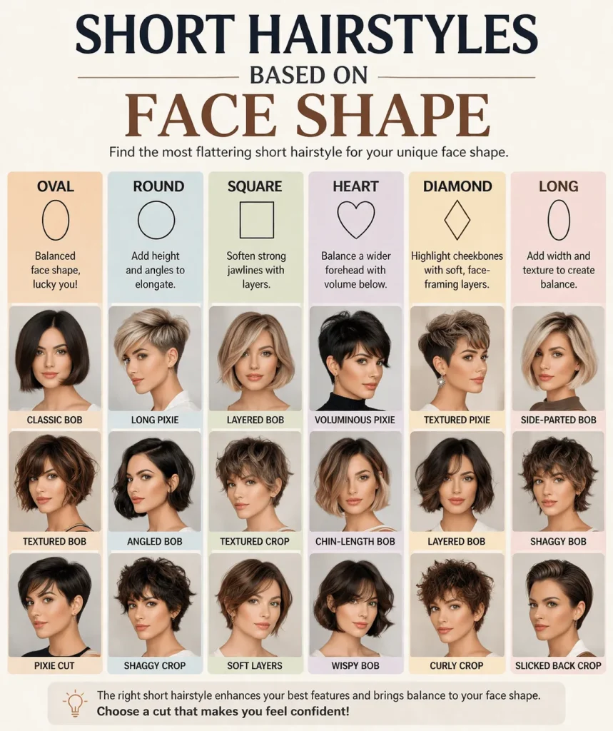 Short Hairstyles Based on Face Shape