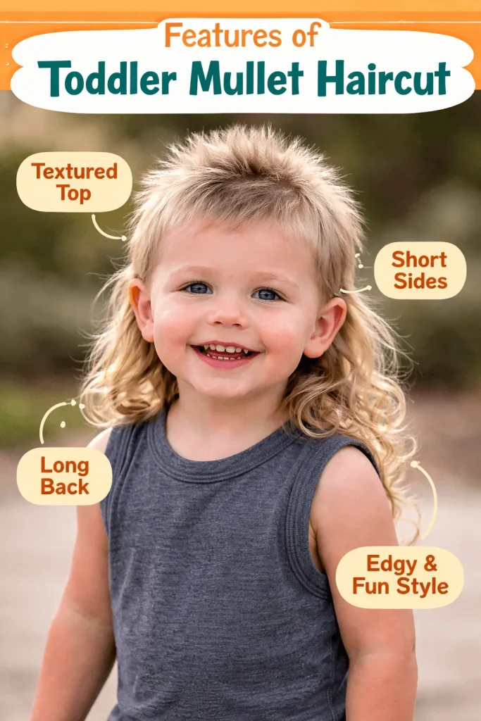 Toddler mullet haircut features