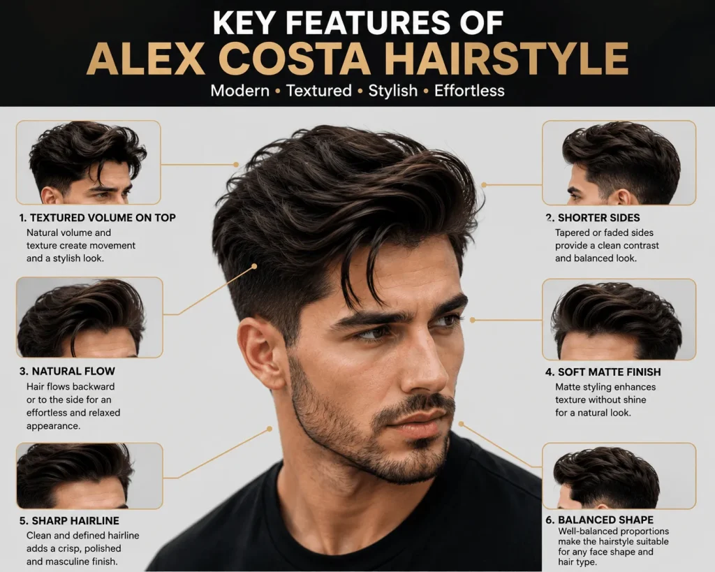 Key Features of Alex Costa Hairstyle