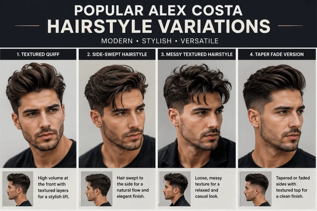 Popular Alex Costa Hairstyle Variations