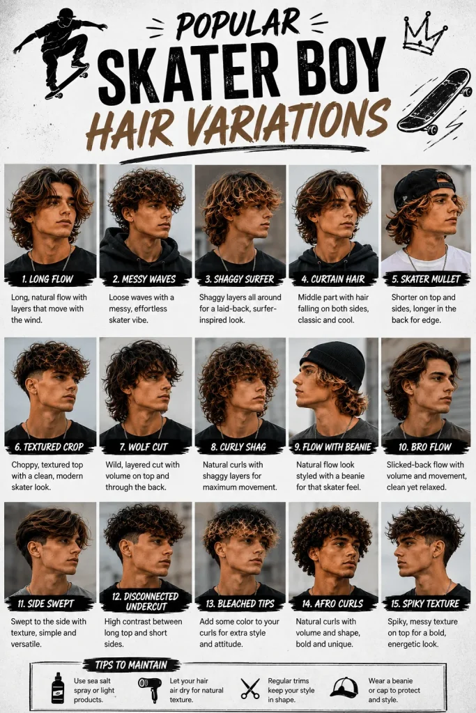 Popular Skater Boy Hair Variations